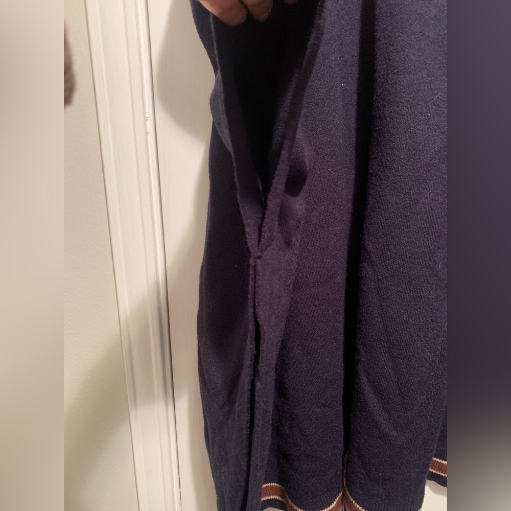 House of Harlow 1960 Navy Boho Poncho One Size - Picture 15 of 15